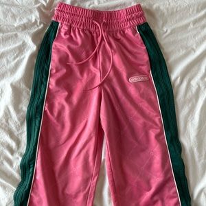 Vintage green and hot pink adidas track pants